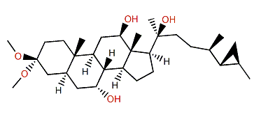 26,27-Cyclo-24,27-dimethylcholestan-3,3-dimethoxy-7a,12b,20b-triol